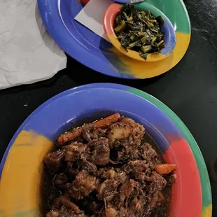 Oxford tails Candied  yams   Collard greens