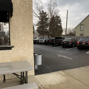 Parking lot and outdoor seating