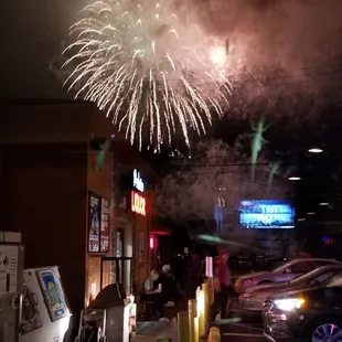 fireworks in the night sky