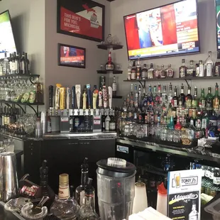 the bar area of the restaurant