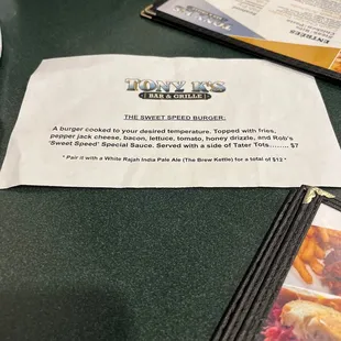 the menu