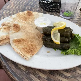 Stuffed grape leaves. Really good!