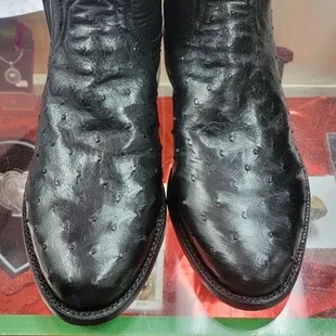 Beautiful round toe Ostrich Cowboy Boots