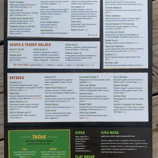 The menu