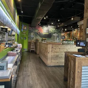 Plenty of booths on the restaurant side, and a prompt friendly hostess at the door