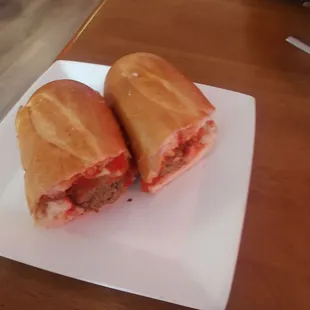 Delicious meatball sandwich