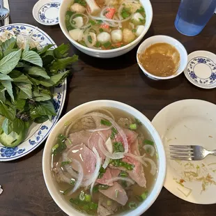 1. Special Seafood Soup 8. Rare Steak and Well Done Brisket Soup  Really good place, great prices and huge portions!