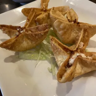 Cheese wonton appetizer, hot from the fryer