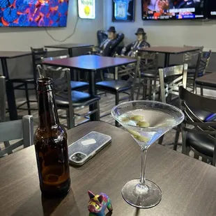 Tasty martini &amp; cold beer! Nice to have Jake &amp; Elwood hanging out between sets