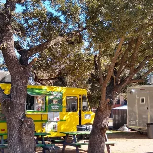 a yellow food truck
