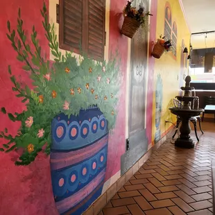 a potted plant on the wall