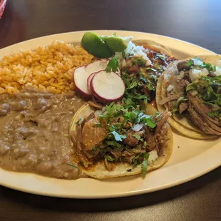 Street taco combo plate