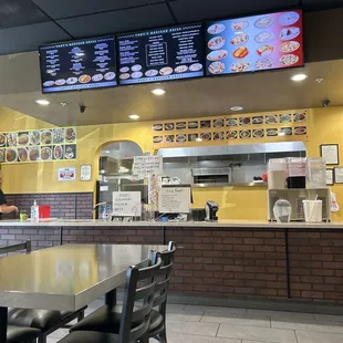 Front counter and menu