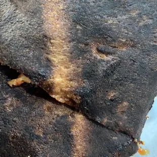 Burnt pizza