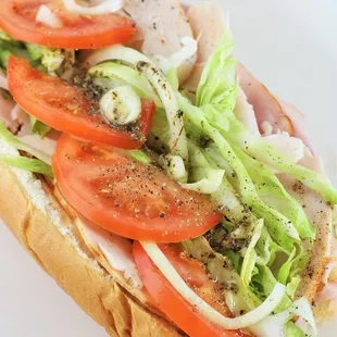 New healthy alternative--turkey &amp; provolone hoagie. Available in half and full size.