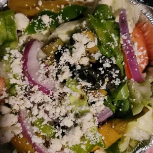 Greek salad that wasn't a greek salad. Not good either.