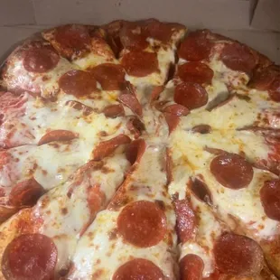 a pepperoni pizza