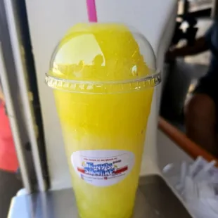 Frozen Lemonade with Pineapple flavor added.