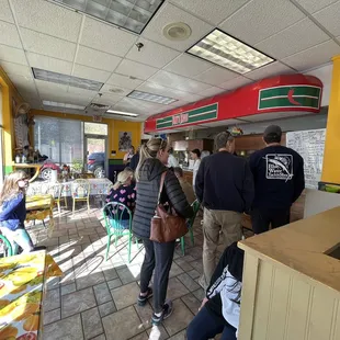 Line at noon on a Tuesday