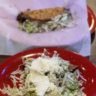 Tip is crispy taco. Bottom is Tony's taco