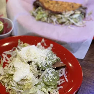 Tony's taco in front. Crispy taco back