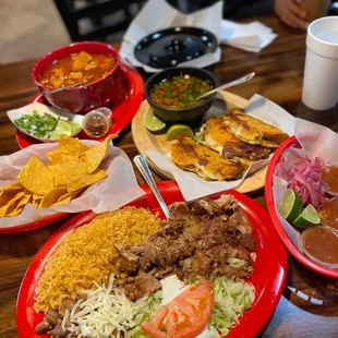 a variety of mexican food