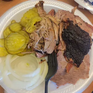 2 Meat Platter, Beef (Brisket) and Pork (Pulled Pork)