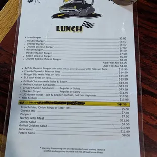 Lunch Menu