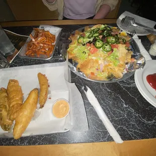 Deep Fried Pickles, Sweet Potato Fries, Ultimate Nachos