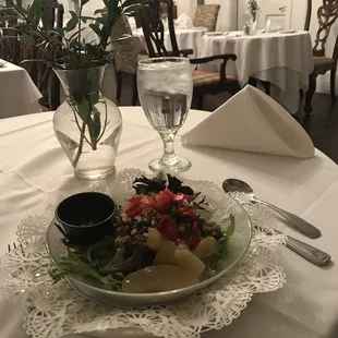 Get the side salad, so tasty with the balsamic dressing