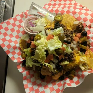 a plate of mexican food