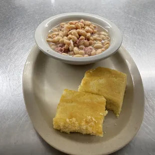 Ham Soup beans served with cornbread $5.50