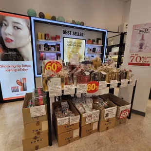 Sale items at the back of the shop