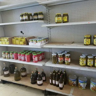 shelves of food and condiments