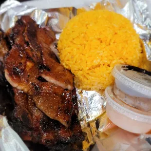 Bbq pork belly meal