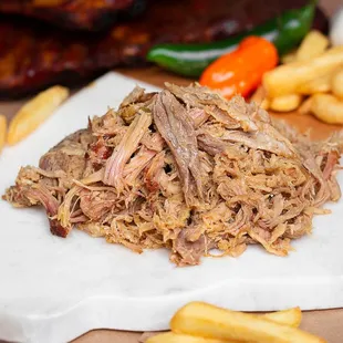 pulled pork and french fries