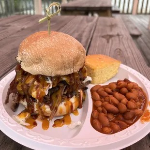 Pulled brisket beef sandwich