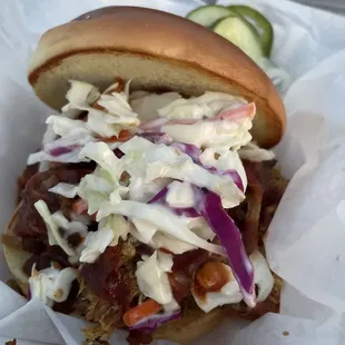 Pulled pork bbq sandwich