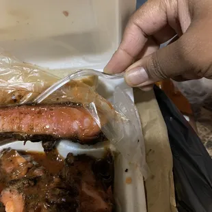 Ribs and tips that pink is not bbq sauce