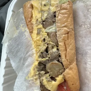 Steak and cheese hoagie