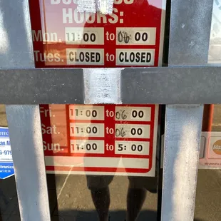 a business hours sign