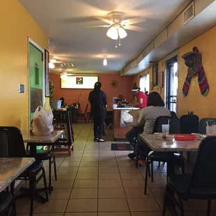 the dining area of the restaurant