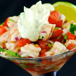 Ceviche with Tequila cream