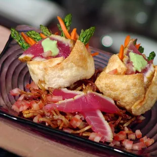 Seared Ahi Tuna Wontons