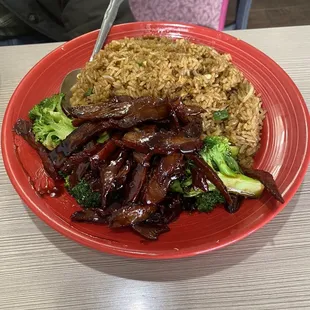 BBQ Pork and Egg Fried Rice Lunch