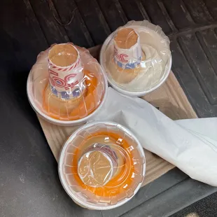 a tray of food in the back of a truck
