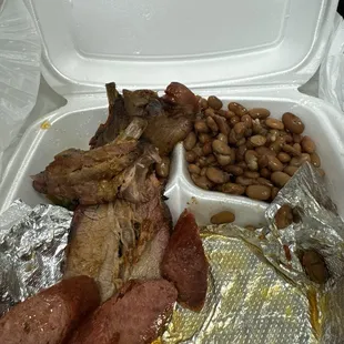 Three 3 Meats BBQ Plate Combo