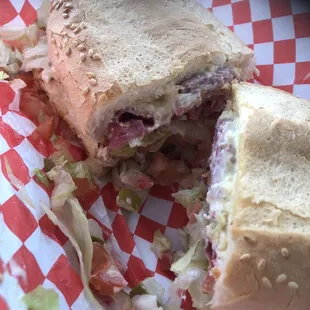 Pastrami everything on it .