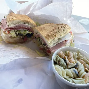 Tony&apos;s Special Sandwich lunch special with pasta salad