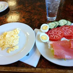 Scrambled Eggs and Nova Lox Plate